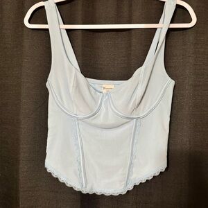 Chic Light Blue Corset Top